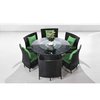 Manhattan Comfort Nightingdale 7-Piece Outdoor Dining Set in Green and Black OD-DS001-GR